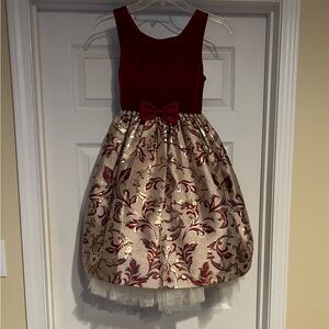 Girls Couture Princess Dress Sz 12  Burgundy/Gold
